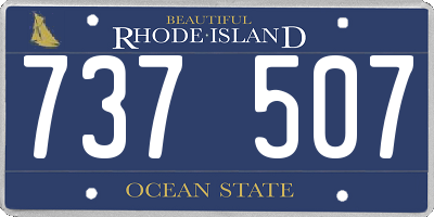 RI license plate 737507