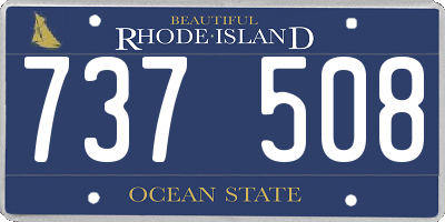 RI license plate 737508