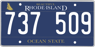 RI license plate 737509