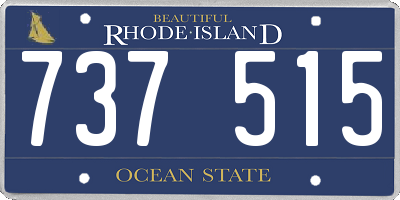 RI license plate 737515