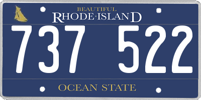 RI license plate 737522