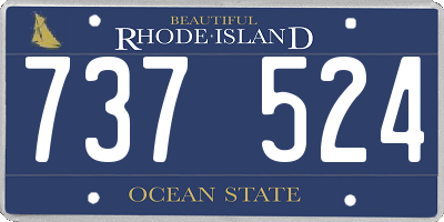 RI license plate 737524