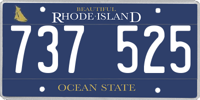 RI license plate 737525