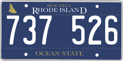 RI license plate 737526