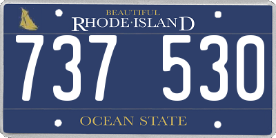 RI license plate 737530