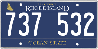 RI license plate 737532