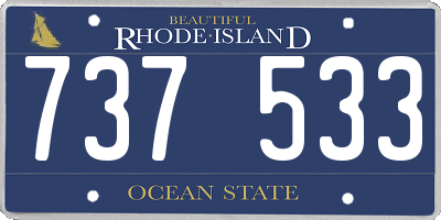 RI license plate 737533