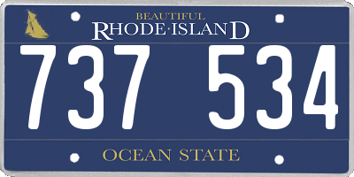 RI license plate 737534
