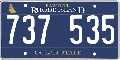 RI license plate 737535