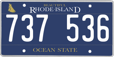 RI license plate 737536