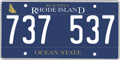 RI license plate 737537