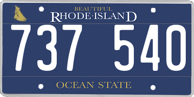 RI license plate 737540