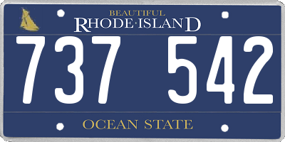 RI license plate 737542