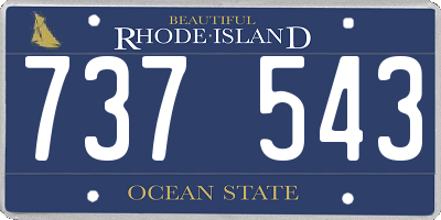 RI license plate 737543