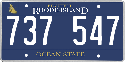 RI license plate 737547
