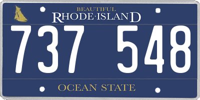 RI license plate 737548