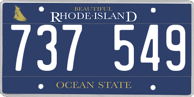 RI license plate 737549