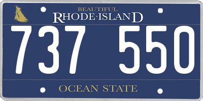 RI license plate 737550