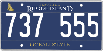RI license plate 737555