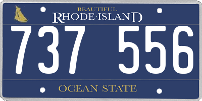 RI license plate 737556