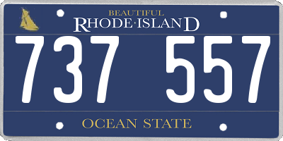 RI license plate 737557