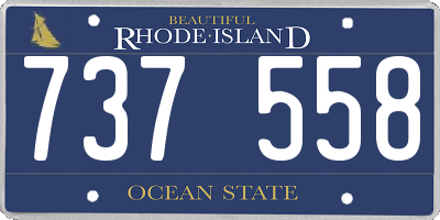 RI license plate 737558