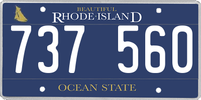 RI license plate 737560
