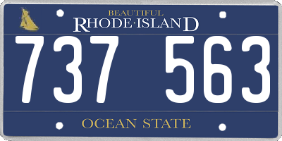 RI license plate 737563