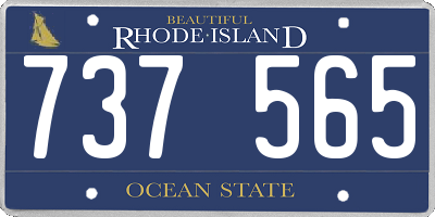 RI license plate 737565