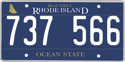 RI license plate 737566