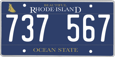 RI license plate 737567