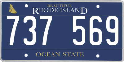 RI license plate 737569