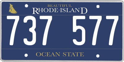 RI license plate 737577