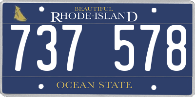 RI license plate 737578