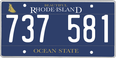 RI license plate 737581