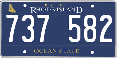 RI license plate 737582