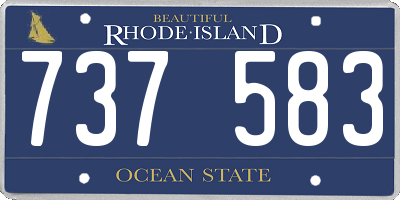 RI license plate 737583