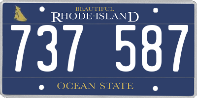 RI license plate 737587