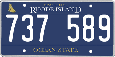 RI license plate 737589