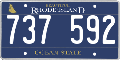 RI license plate 737592