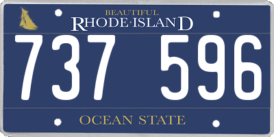 RI license plate 737596