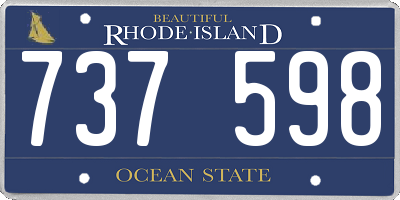 RI license plate 737598