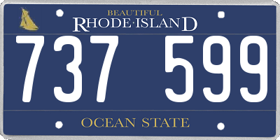 RI license plate 737599