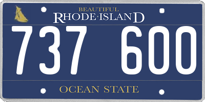 RI license plate 737600