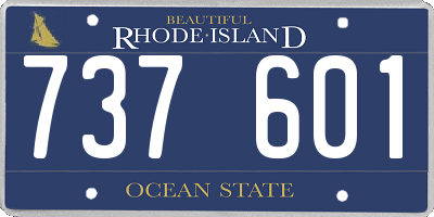 RI license plate 737601