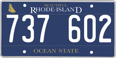 RI license plate 737602