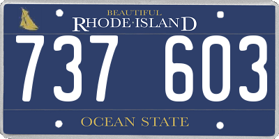 RI license plate 737603