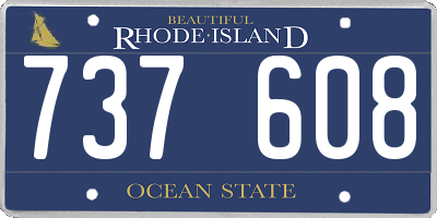 RI license plate 737608