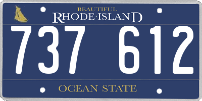 RI license plate 737612