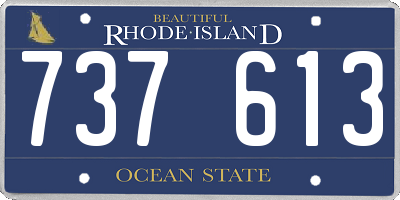 RI license plate 737613